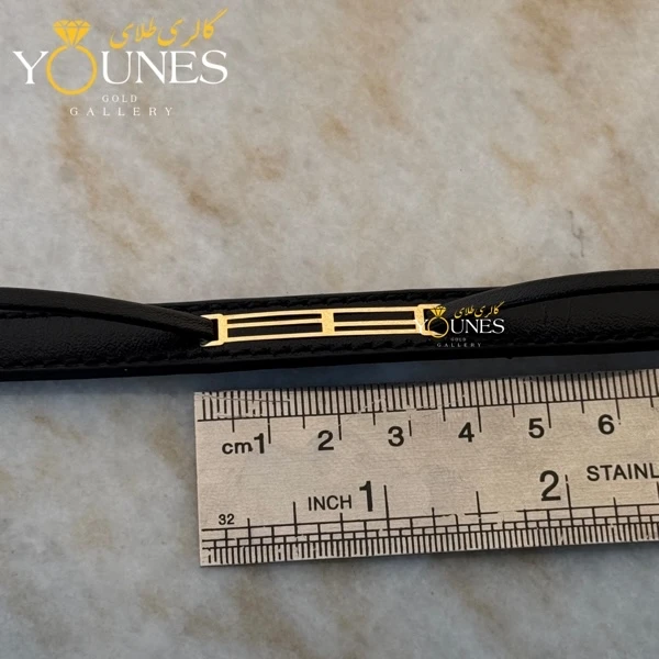 دستبند طلا چرم مردانه L117